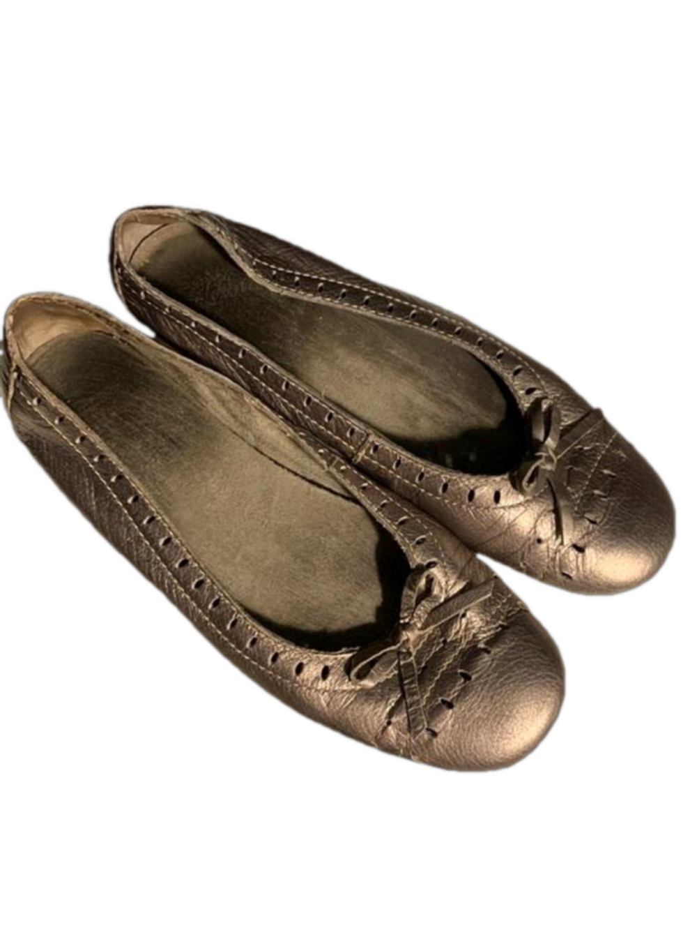 Aerosoles gold leather ballet style flats 9.5
